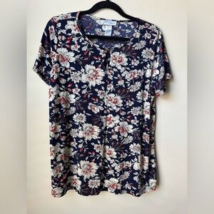 Neue Fashion Women’s Blouse Floral Top Size 1x